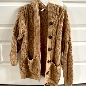 Boutique size small oversized sweater with hood